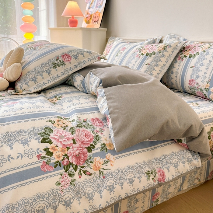 91家纺网 家纺一手货源 找家纺 2025新款加厚生态磨毛床单四件套 法芙娜