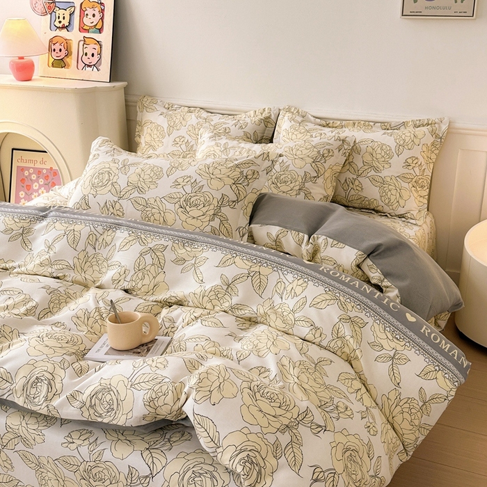 91家纺网 家纺一手货源 找家纺 2025新款加厚生态磨毛床单四件套 初恋