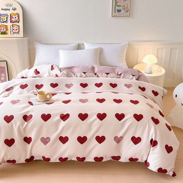 91家纺网 家纺一手货源 找家纺 2025新款加厚生态磨毛单被套 完美恋人