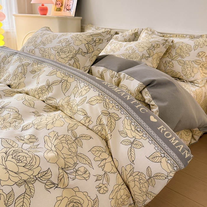 91家纺网 家纺一手货源 找家纺 2025新款加厚生态磨毛床单四件套 初恋