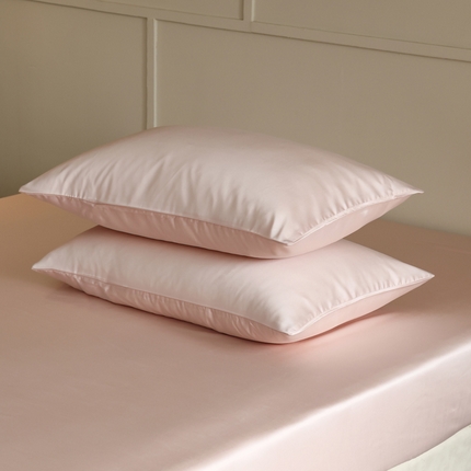 91家纺网 家纺一手货源 找家纺 轩和 2025新款A类LF60S兰精天丝单品枕套 告白粉