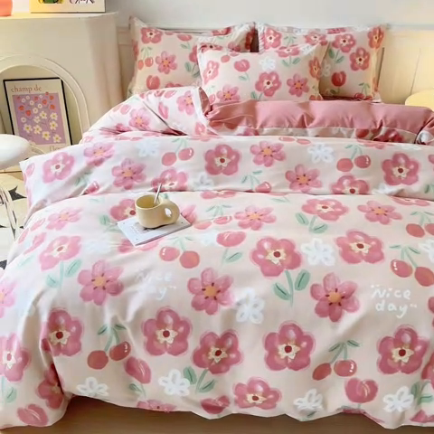 91家纺网 家纺一手货源 找家纺 2025新款加厚生态磨毛床笠四件套 芬妮