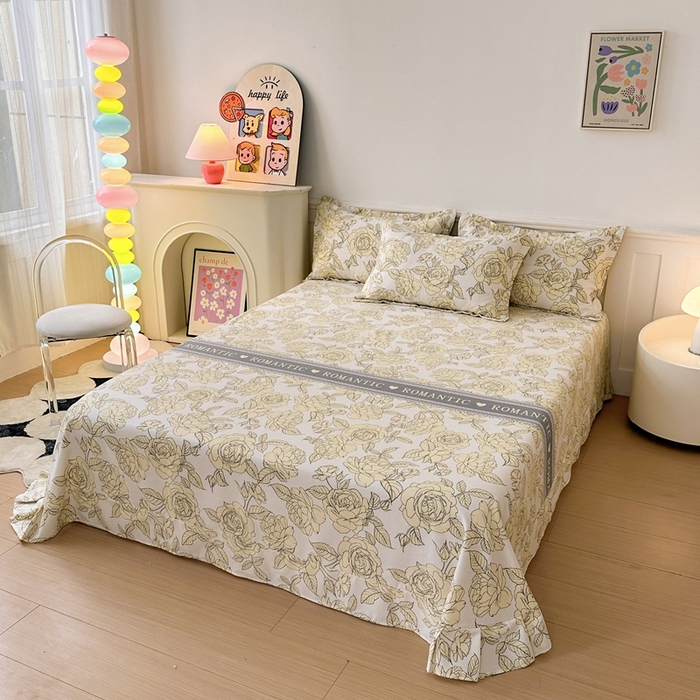 91家纺网 家纺一手货源 找家纺 2025新款加厚生态磨毛单床单 初恋