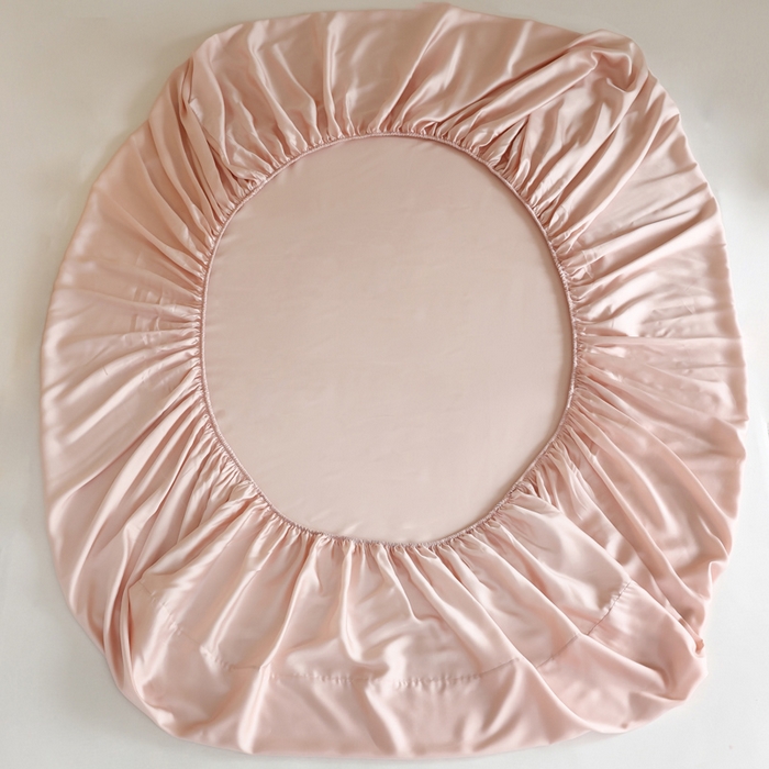 91家纺网 家纺一手货源 找家纺 轩和 2025新款A类LF60S兰精天丝单品床笠 告白粉