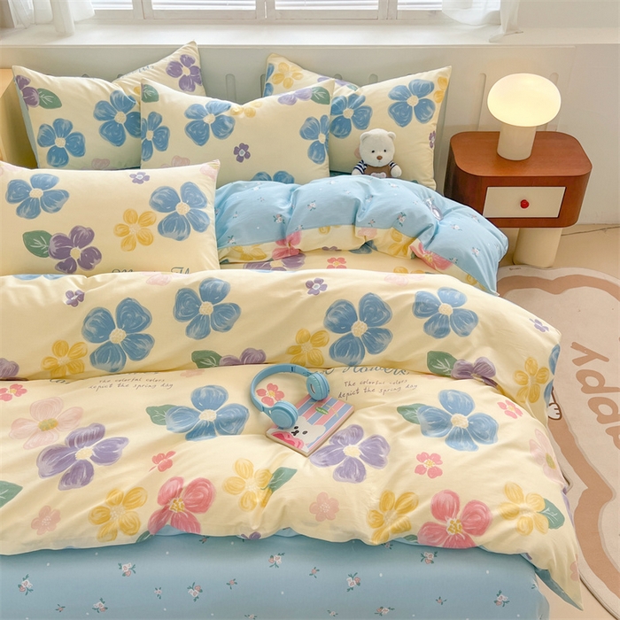 91家纺网 家纺一手货源 找家纺 红馆 2025年全棉12868印花系列四件套花屿芷