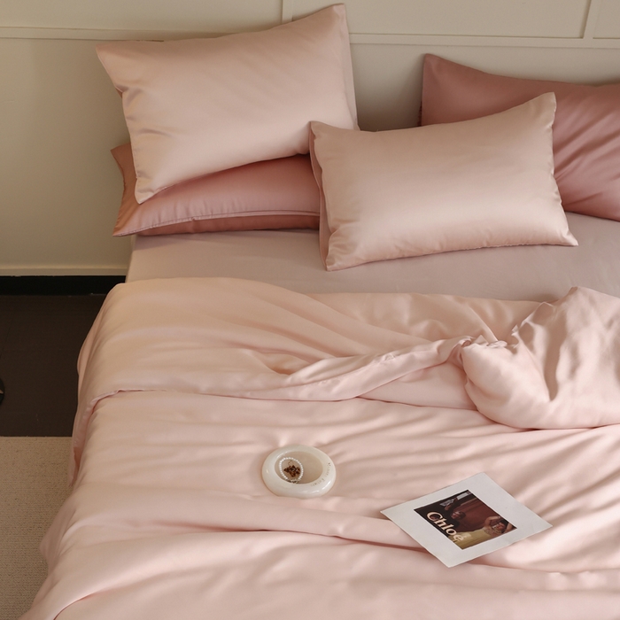 91家纺网 家纺一手货源 找家纺 轩和 2025新款A类LF60S兰精天丝单品被套 告白粉