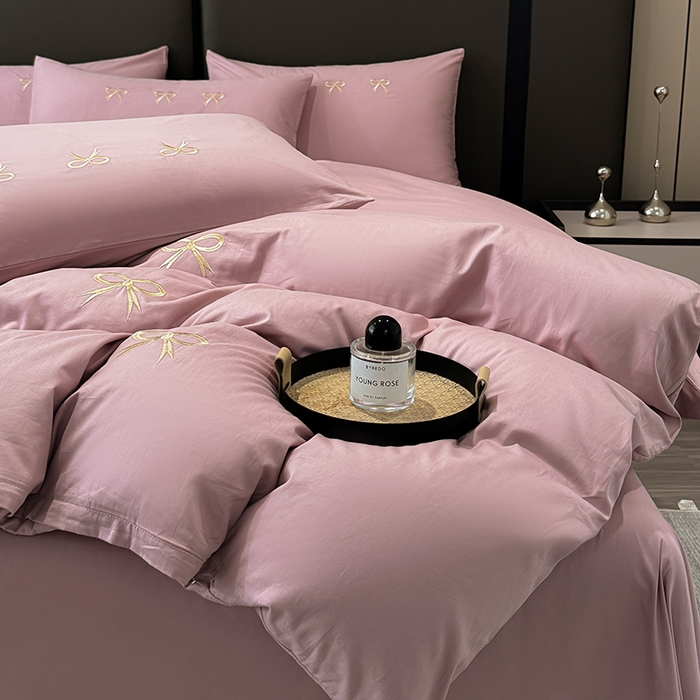 91家纺网 家纺一手货源 找家纺 2024新款高密度13376全棉（蝶舞）四件套 蝶舞（讴歌粉）