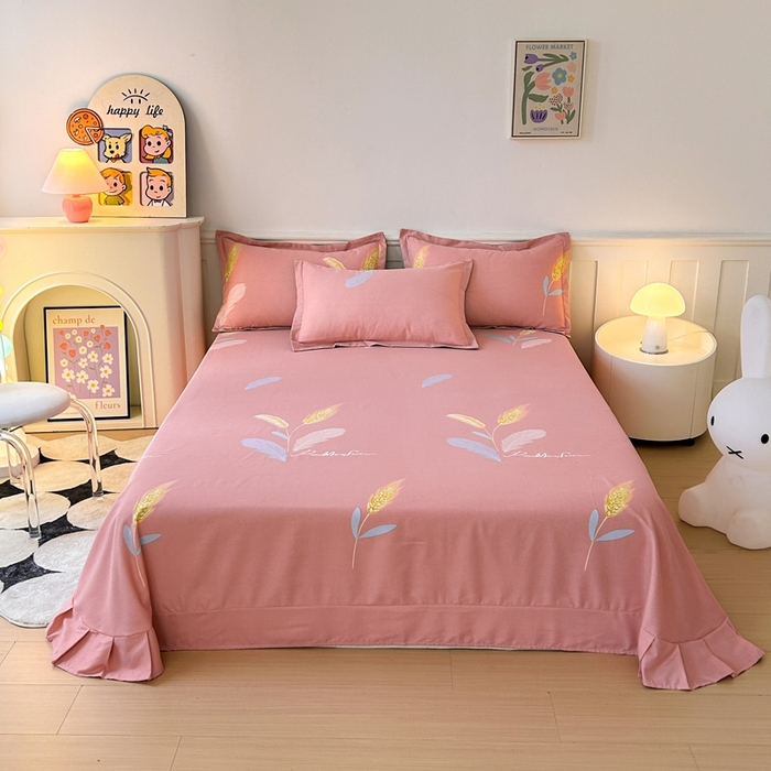 91家纺网 家纺一手货源 找家纺 2025新款加厚生态磨毛单床单 花羽庭