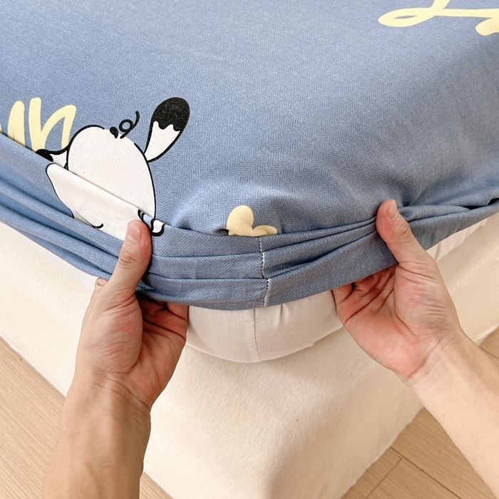 91家纺网 家纺一手货源 找家纺 2025新款加厚生态磨毛单床笠 萌宠宝贝