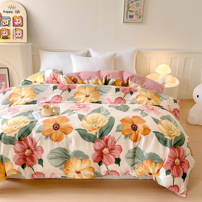 91家纺网 家纺一手货源 找家纺 2025新款加厚生态磨毛单被套 梦若菲