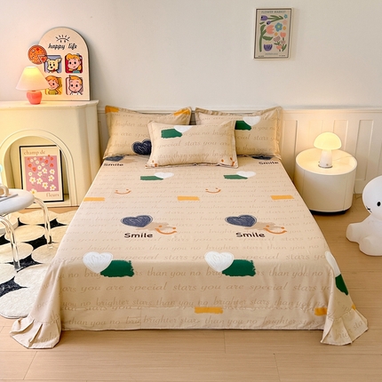2025新款加厚生态磨毛单床单 微笑生活