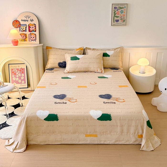 91家纺网 家纺一手货源 找家纺 2025新款加厚生态磨毛单床单 微笑生活