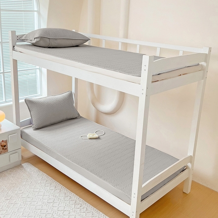 91家纺网 家纺一手货源 找家纺 漫时光 2025新款纯棉素色床盖学生宿舍夹棉床笠 雅致灰