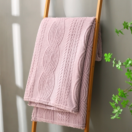 巴木赫 2024新款8字塔芙绒毯子毛毯 紫色