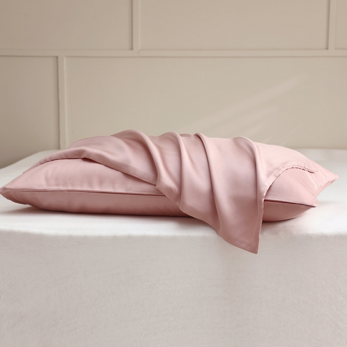 91家纺网 家纺一手货源 找家纺 轩和 2025新款A类LF60S兰精天丝单品枕套 胭脂粉