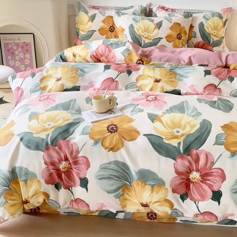 91家纺网 家纺一手货源 找家纺 2025新款加厚生态磨毛床单四件套 梦若菲