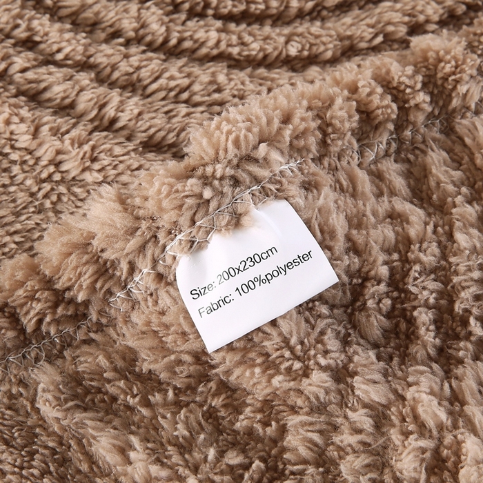 91家纺网 家纺一手货源 找家纺 巴木赫 2024新款8字塔芙绒毯子毛毯 咖啡