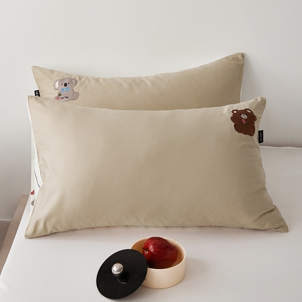 91家纺网 家纺一手货源 找家纺 2024新款全棉纯棉印花刺绣单枕套卡通一对装 吉吉考拉
