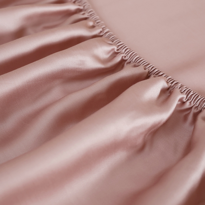 91家纺网 家纺一手货源 找家纺 轩和 2025新款A类LF60S兰精天丝单品床笠 胭脂粉