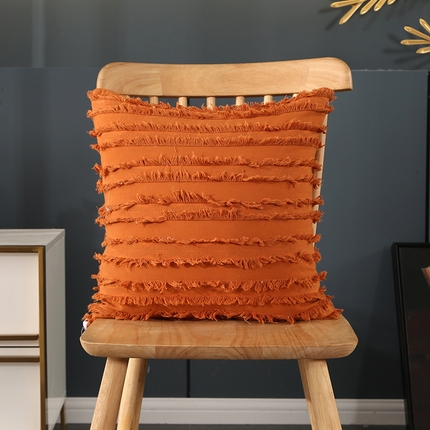 91家纺网 家纺一手货源 找家纺 （总）囍莱家纺 2024新款ins剪花棉麻流苏抱枕G022