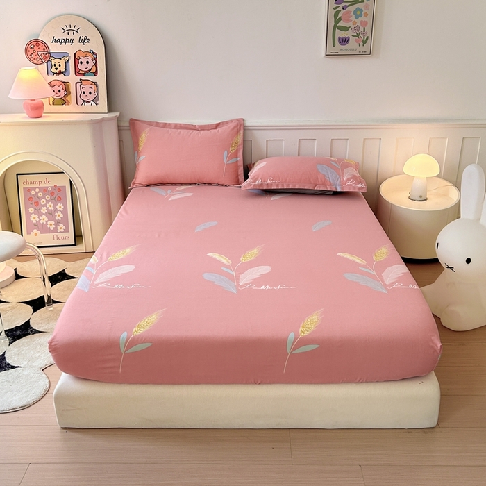 91家纺网 家纺一手货源 找家纺 2025新款加厚生态磨毛床笠四件套 花羽庭