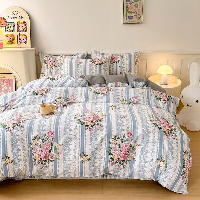 91家纺网 家纺一手货源 找家纺 2025新款加厚生态磨毛床单四件套 法芙娜