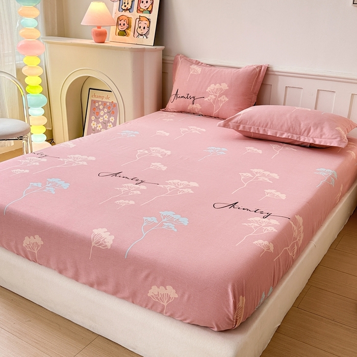 91家纺网 家纺一手货源 找家纺 2025新款加厚生态磨毛床笠四件套 清风觅影