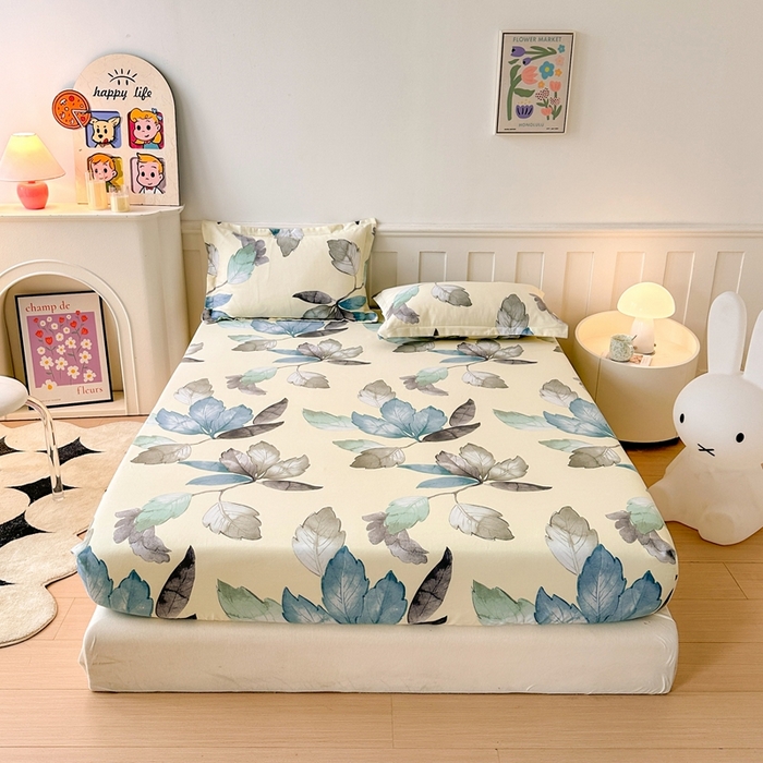 91家纺网 家纺一手货源 找家纺 2025新款加厚生态磨毛床笠四件套 水墨江南