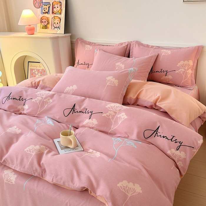 91家纺网 家纺一手货源 找家纺 2025新款加厚生态磨毛床单四件套 清风觅影