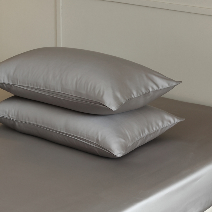 91家纺网 家纺一手货源 找家纺 轩和 2025新款A类LF60S兰精天丝单品枕套 伯爵灰