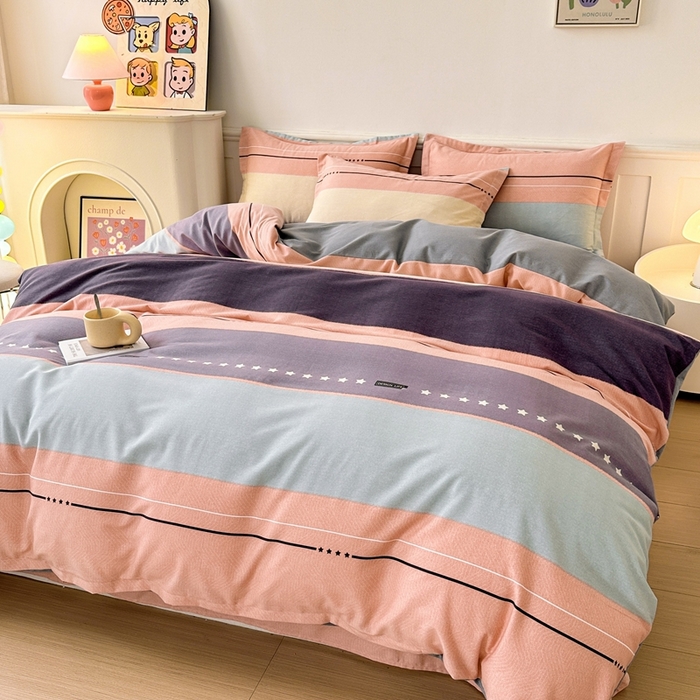 91家纺网 家纺一手货源 找家纺 2025新款加厚生态磨毛床单四件套 杰森