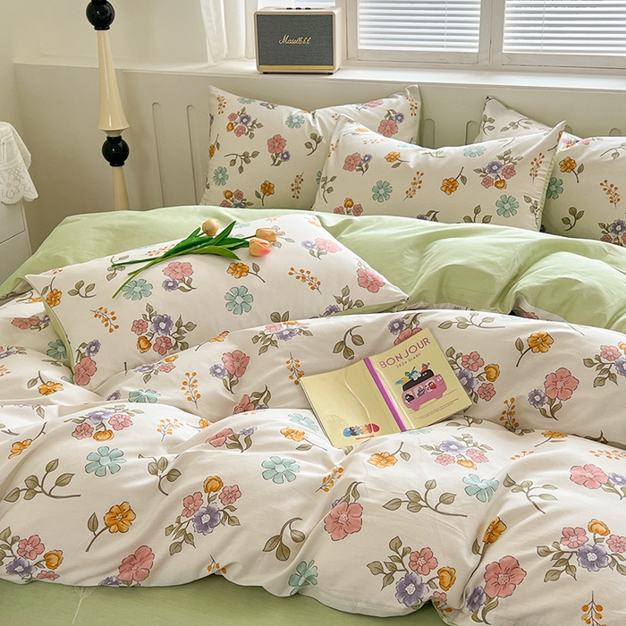 91家纺网 家纺一手货源 找家纺 红馆 2025年全棉12868印花系列四件套满天星