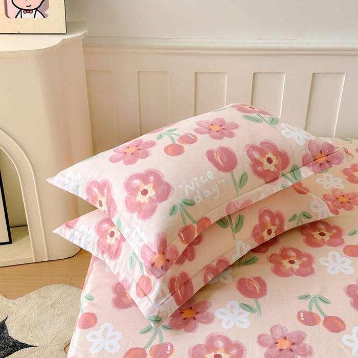 91家纺网 家纺一手货源 找家纺 2025新款加厚生态磨毛单枕套 芬妮