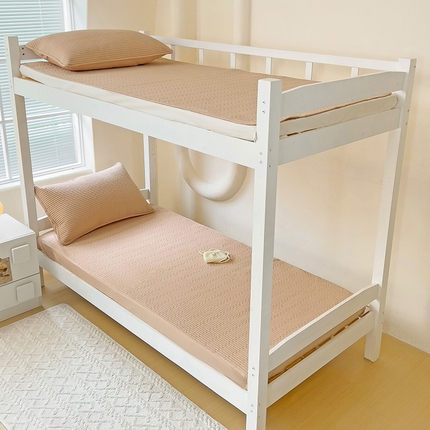 91家纺网 家纺一手货源 找家纺 漫时光 2025新款纯棉素色床盖学生宿舍夹棉床笠 卡其色