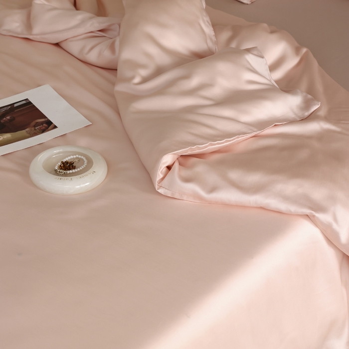 91家纺网 家纺一手货源 找家纺 轩和 2025新款A类LF60S兰精天丝单品被套 告白粉