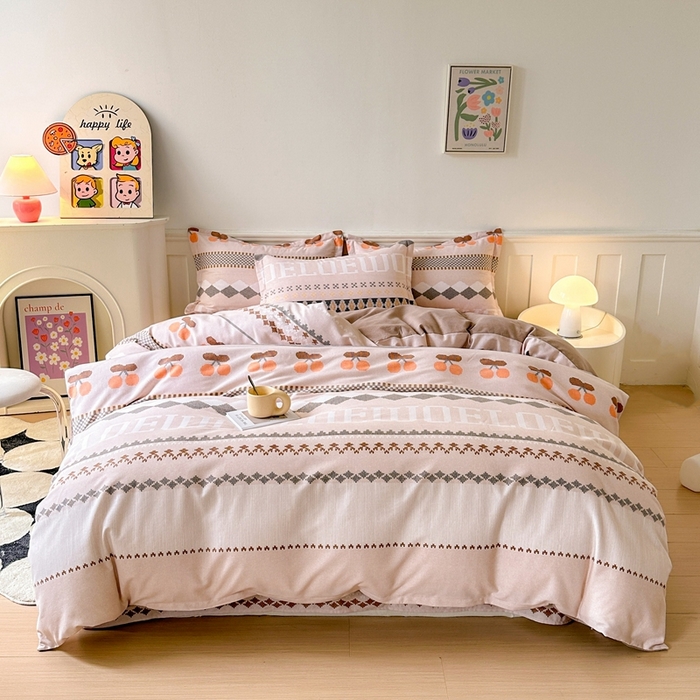 91家纺网 家纺一手货源 找家纺 2025新款加厚生态磨毛床单四件套 卡蜜拉