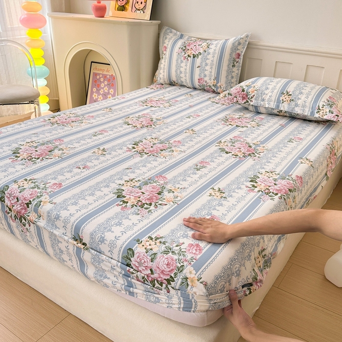 91家纺网 家纺一手货源 找家纺 2025新款加厚生态磨毛单床笠 法芙娜