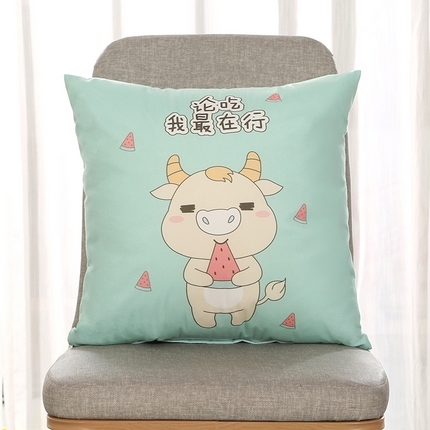 91家纺网 家纺一手货源 找家纺 （总）囍莱家纺 2024新款轻奢卡通印花短毛绒荷兰绒抱枕Y013款