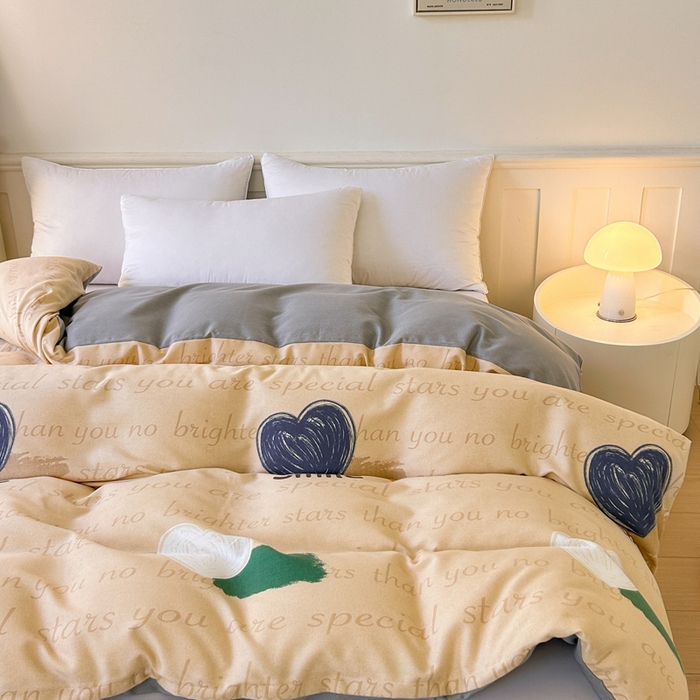 91家纺网 家纺一手货源 找家纺 2025新款加厚生态磨毛单被套 微笑生活