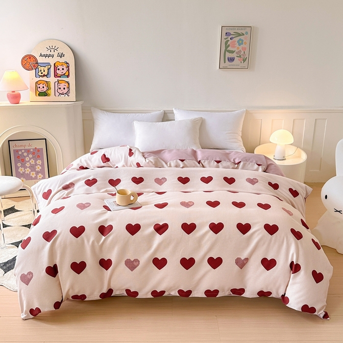 91家纺网 家纺一手货源 找家纺 2025新款加厚生态磨毛单被套 完美恋人