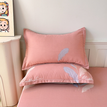 2025新款加厚生态磨毛单枕套 花羽庭
