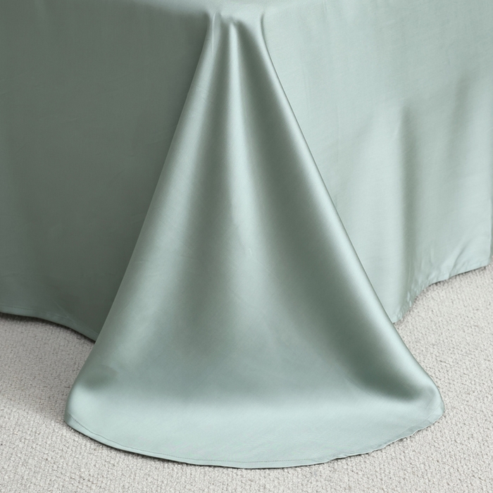 91家纺网 家纺一手货源 找家纺 轩和 2025新款A类LF60S兰精天丝单品床单 春熙绿