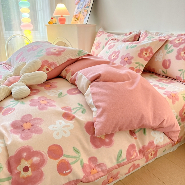 91家纺网 家纺一手货源 找家纺 2025新款加厚生态磨毛床单四件套 芬妮