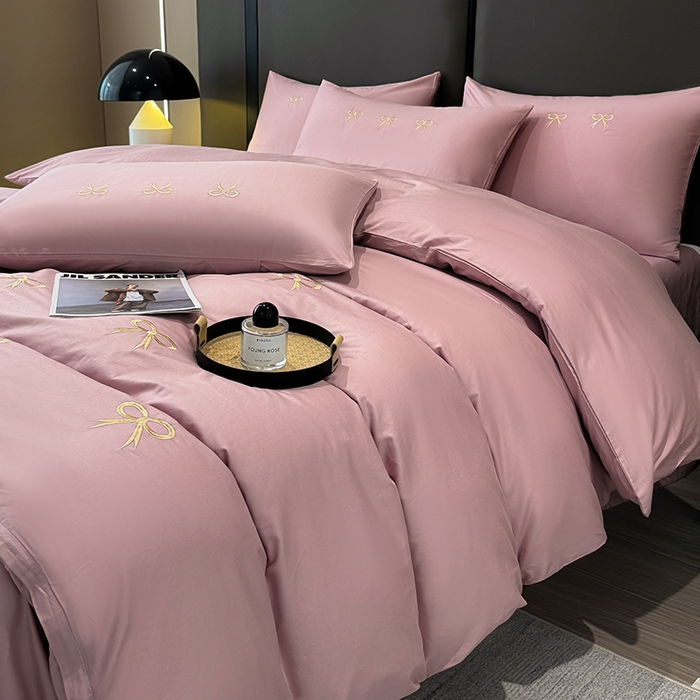 91家纺网 家纺一手货源 找家纺 2024新款高密度13376全棉（蝶舞）四件套 蝶舞（讴歌粉）