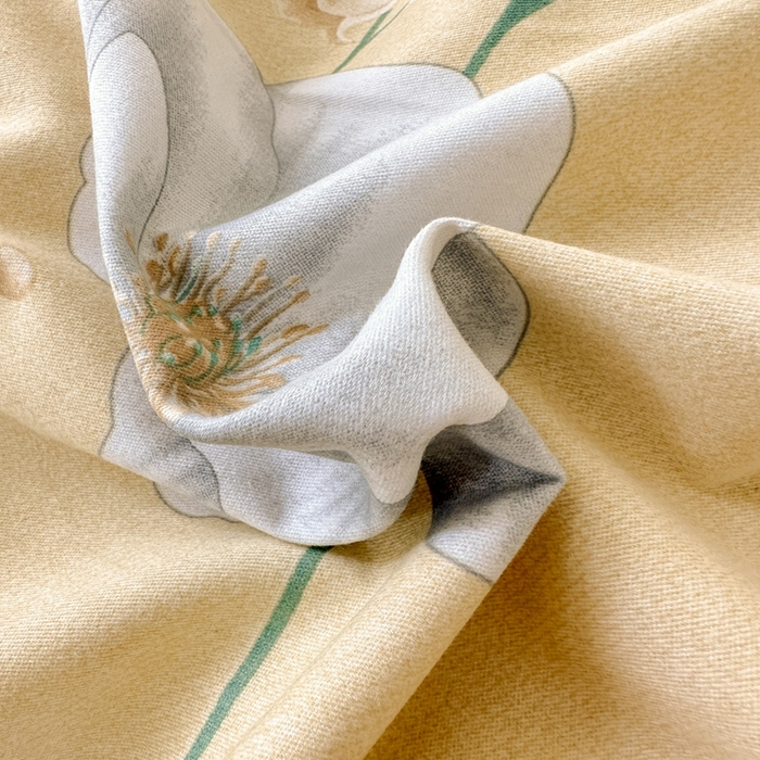 91家纺网 家纺一手货源 找家纺 2025新款加厚生态磨毛单床笠 金花浮梦