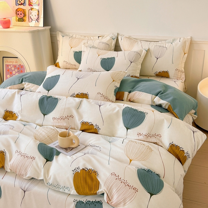 91家纺网 家纺一手货源 找家纺 2025新款加厚生态磨毛单枕套 花开浪漫