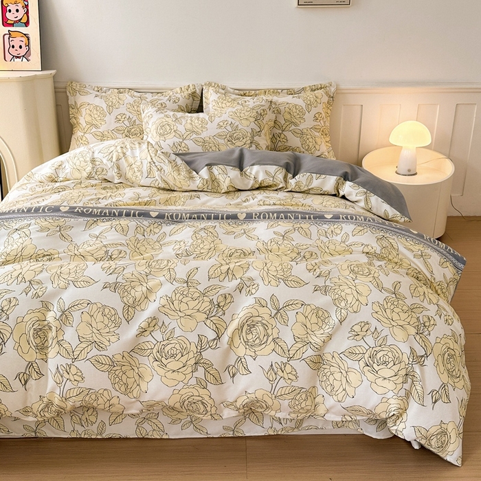 91家纺网 家纺一手货源 找家纺 2025新款加厚生态磨毛床单四件套 初恋