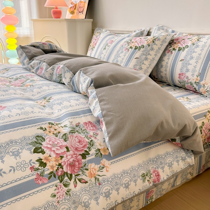 91家纺网 家纺一手货源 找家纺 2025新款加厚生态磨毛床单四件套 法芙娜