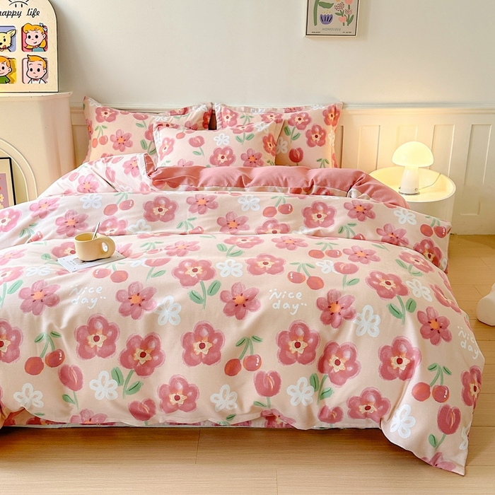 91家纺网 家纺一手货源 找家纺 2025新款加厚生态磨毛床单四件套 芬妮