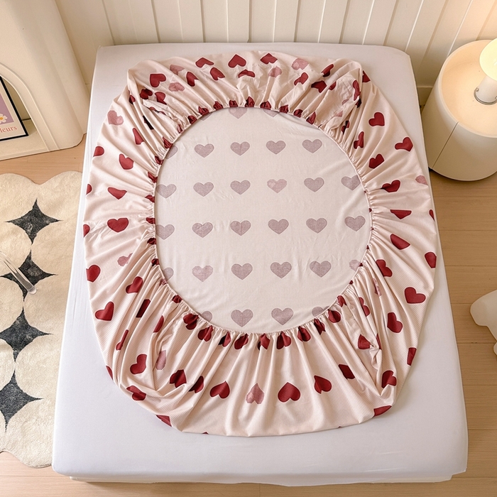 91家纺网 家纺一手货源 找家纺 2025新款加厚生态磨毛床笠四件套 完美恋人